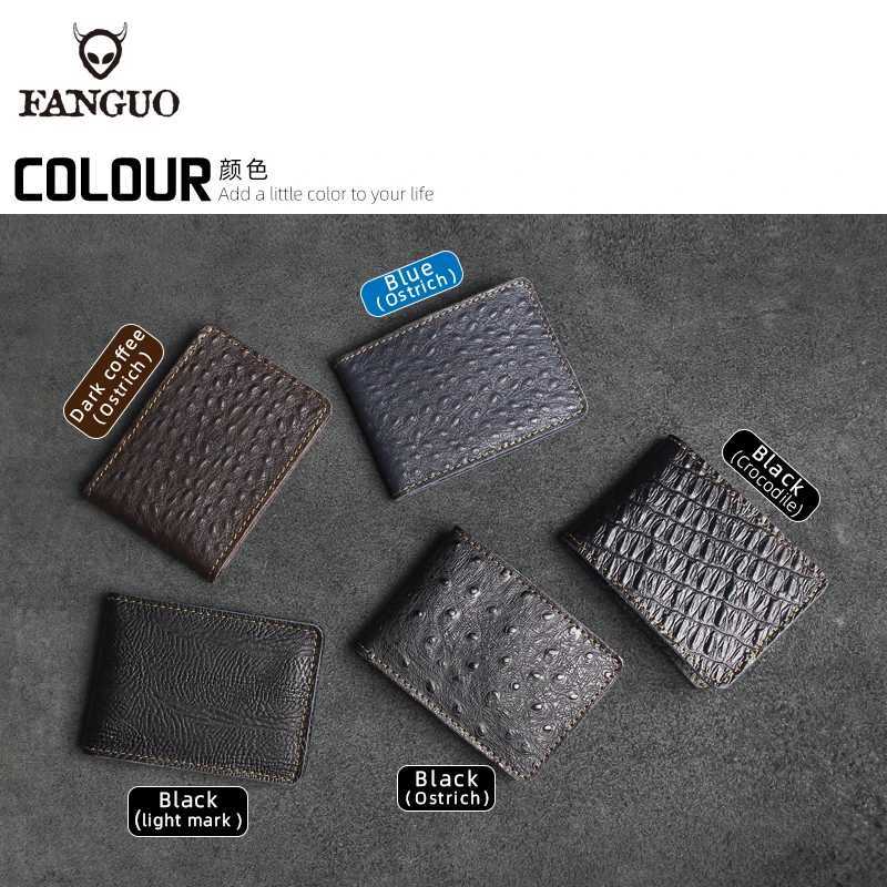 Handmade Genuine Leather Ostrich Pattern Driver License Documents Bag Driving Cover Credit/Bank Card Holder ID Card Slot Z250621