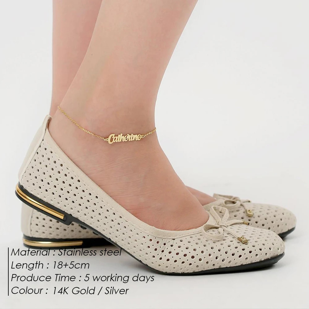 Customized Name Anklet for Women Gold Color Personalized Letter 316L Stainless Steel Jewelry Gift Support Drop 250617