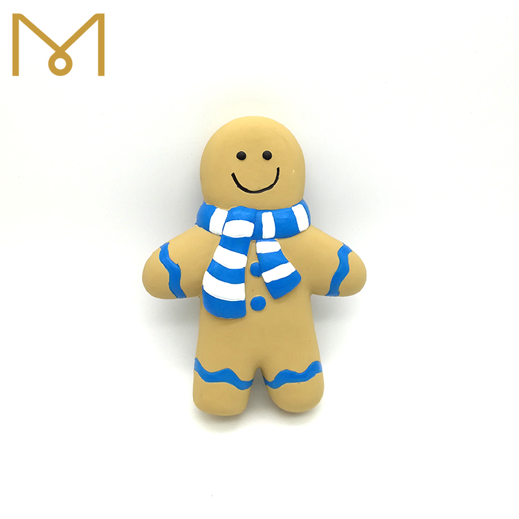 Latex Gingerbread Man Dog Toy Squeaky Chewing Christmas Themed Playing Toys