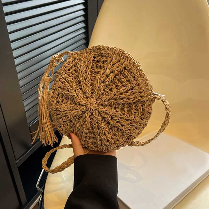 Round Multi Style Straw Bag Handbags Women Summer Rattan Bag Handmade Woven Beach Circle Bohemia Handbag New Fashion XJ250620