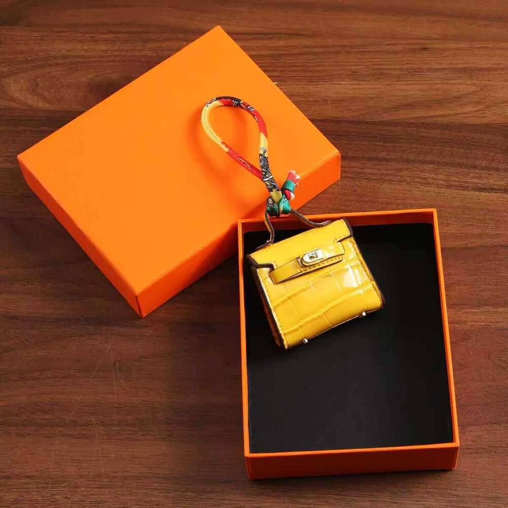 Mini Kelly Pendant Crocodile Pattern Exquisite Coin Purse Bag Charm High-end Keychain Car Interior