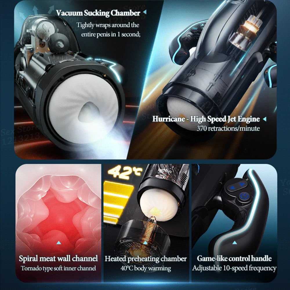 Automatic Masturbator Powerful Vacuum Sucking Blowjob High-Speed Piston Telescopic Heating Male Masturbation Cup Sex Toy for Men W250621