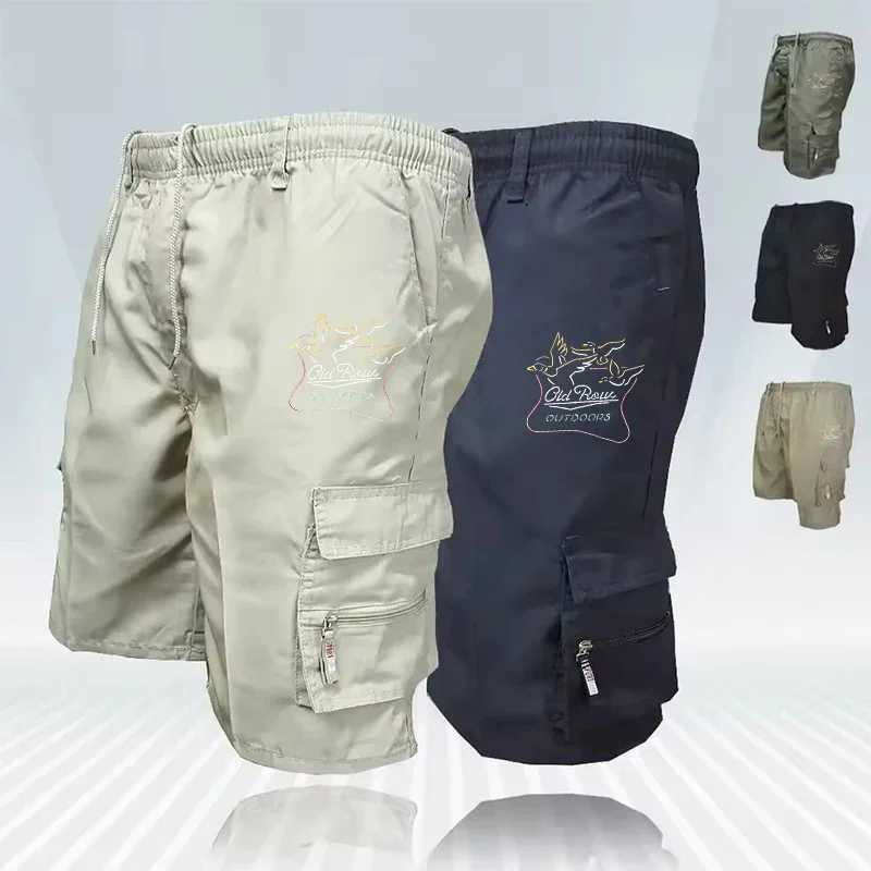 Men Streetwear Cargo Shorts Camo Print Multi Pocket Summer Outdoor Casual Utility Style Fabric Short Pants Fashion Look Hot W250621