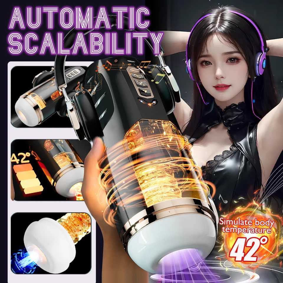 Automatic Male Masturbation Cup Pocket Pussy Telescopic Heating Masturbator Intelligent Voice Adult Sex Toy For Men W250621