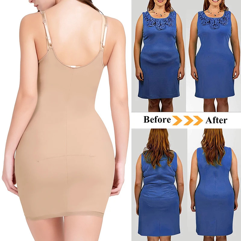 Women Slim Butt lifter Waist Trainer Under Dress Body Shaper Control Slips Underwear Corset Dress Sexy Shaperwear Stretch Fabric 250617
