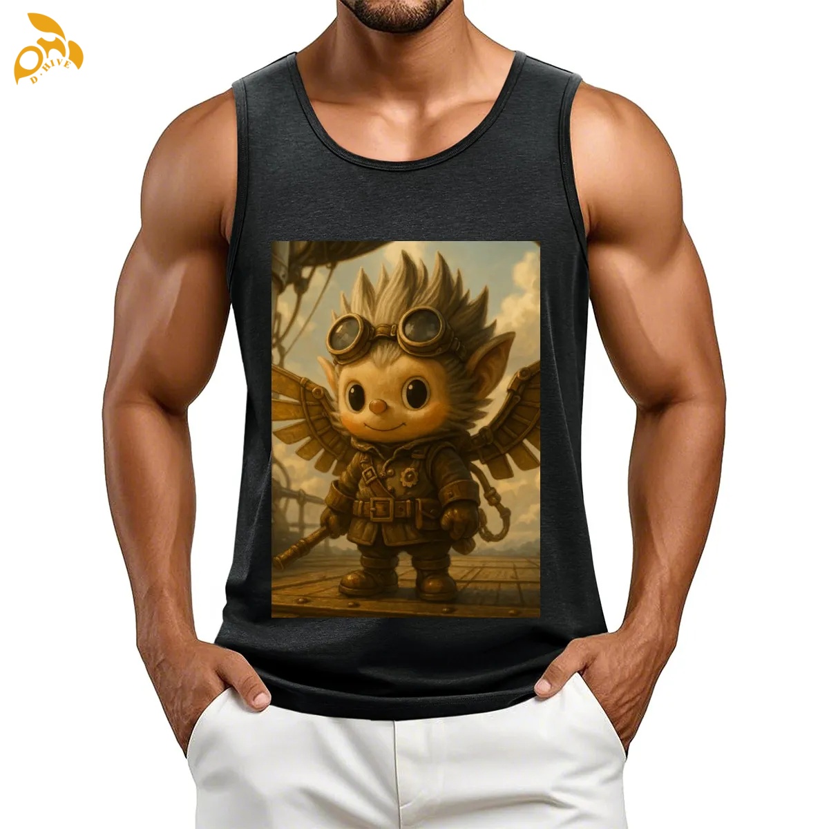 free shipping of customized Sports ventilation American men's polyester vest with exquisite patterns from US