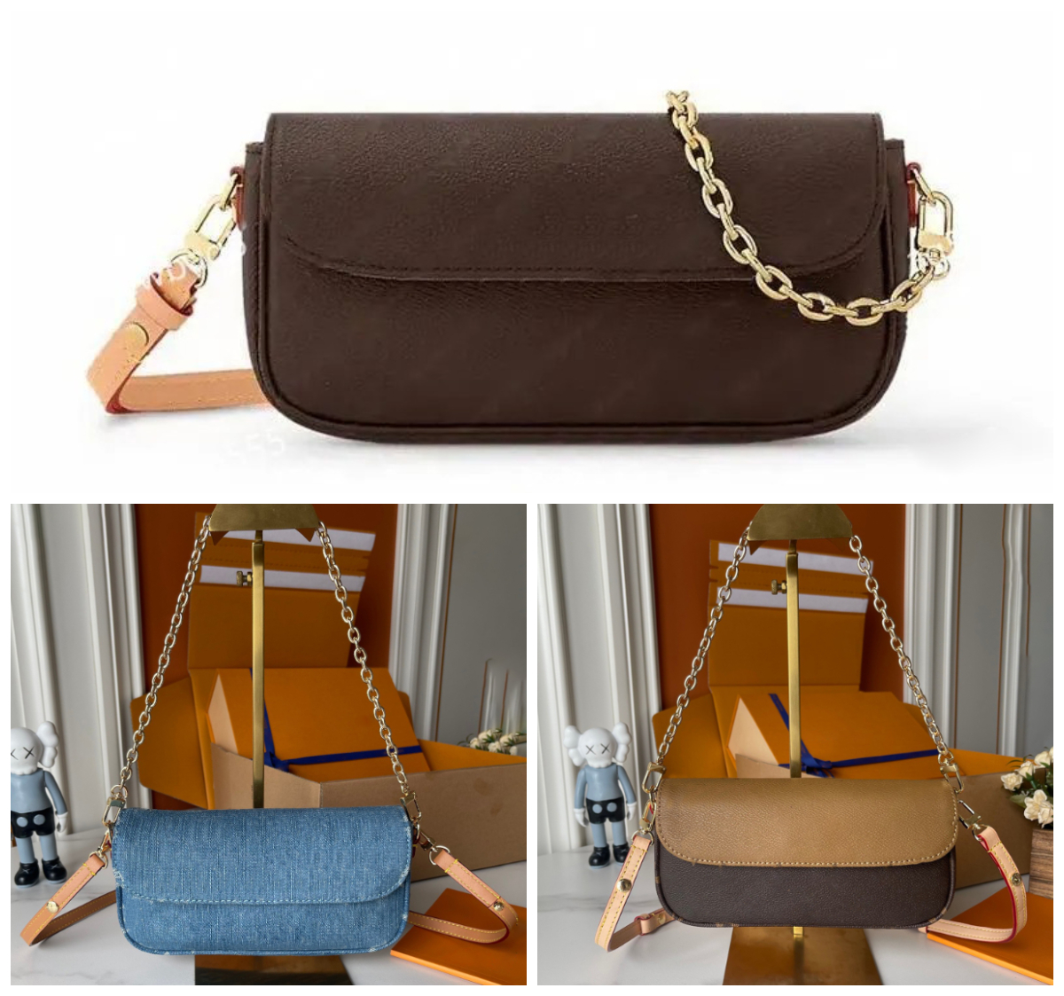 Designer Handbags Classic Luxury Baguette Bag Women's Shoulder Crossbody Wallet Chain Underarm Bag Mini Cell Phone Bag New Wave Multifunctional Handbag