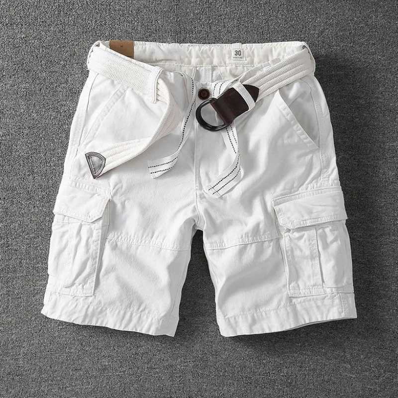 Mens Short Pants with Pockets Solid Baggy Cargo Shorts Vintage Y2k Nylon Streetwear Japanese Street Style Popular New In W250621