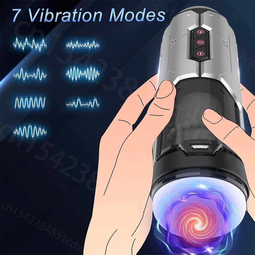 Automatic Male Masturbator Cup 7 Thrusting Vibration Electric Male Masturbators Penis Stimulation Adult Male Sex Toys for Men W250621