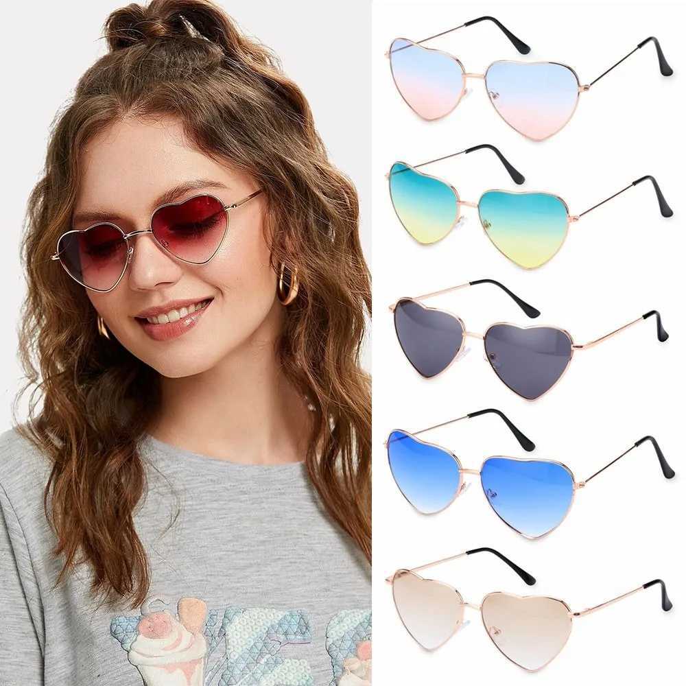 2024 Vintage Heart Sunglasses Women Brand Designer Candy Color Gradient Sun Glasses Outdoor Goggles Party Oculos De Sol W250621