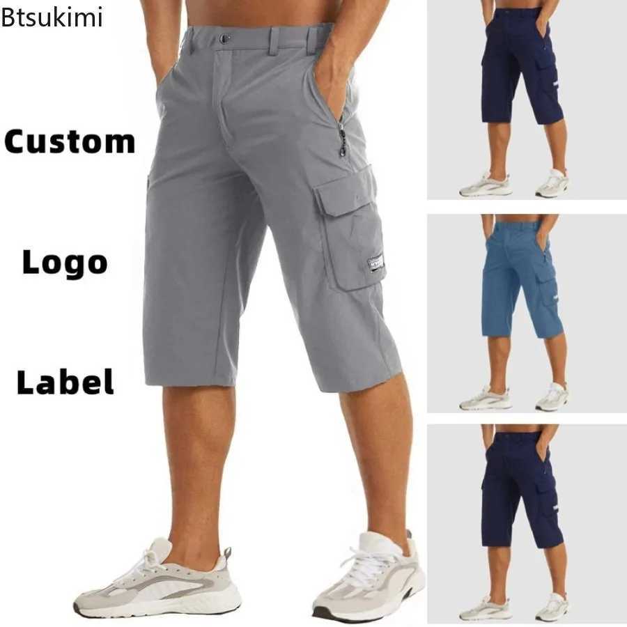 2025 New Summer Quick Dry 3/4 Capri Pants Mens Casual Multi-Pockets Lightweight Shorts Outdoor Hiking Cargo Nylon Pants Workout W250621