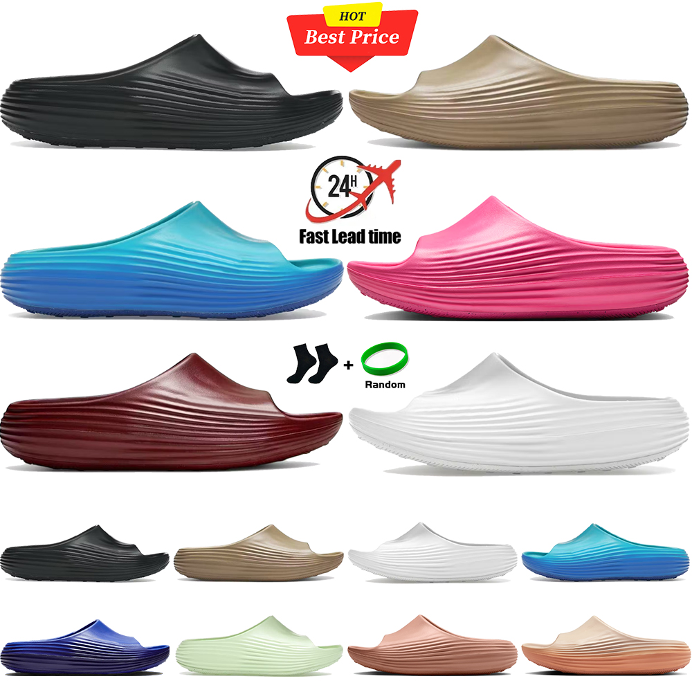 Designer slides slippers for men ReactX Rejuven8 sandals Black Khaki Summit White Team Red Summer Beach Flat Sandal Waterproof Slipper Outdoor Womens Mens shoes