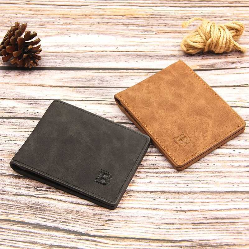 2021 New Mens Wallet Short Multi-card Coin Purse Fashion Casual B Wallet Male Youth Thin Two-fold Horizontal Soft Wallet Men Pu Z250621