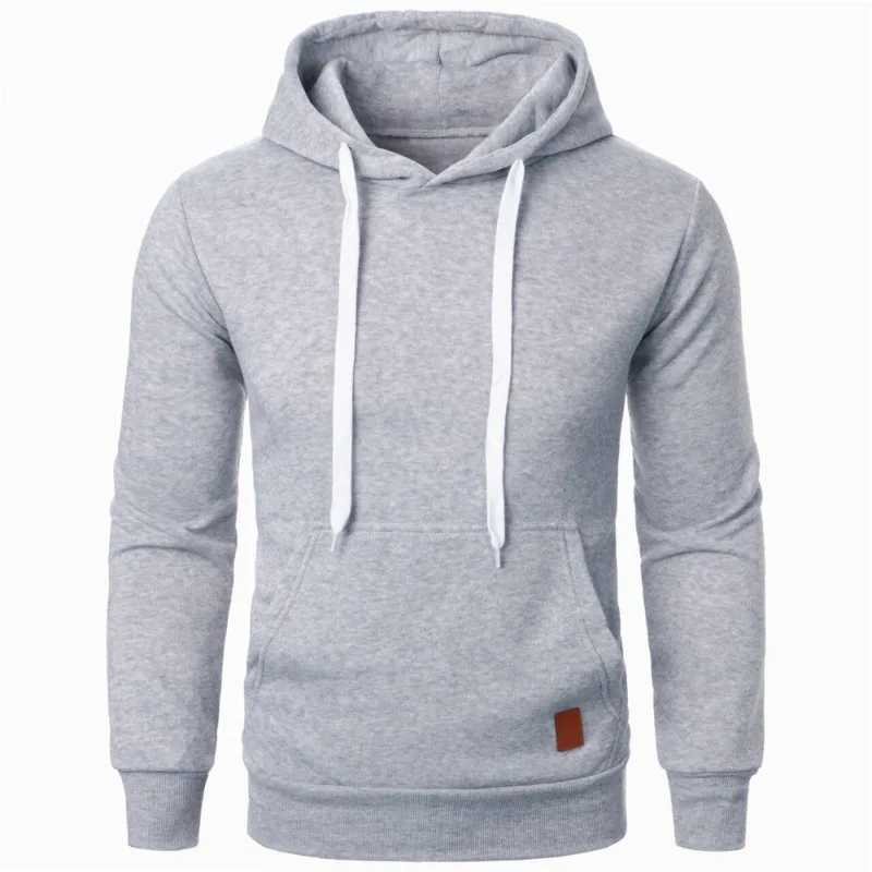 Mens Casual Hooded Collar Drawstring Hoodies Sweatshirts Long Sleeve Shirts Outdoor Streetwear Solid Color Lightweight Pullover XJ250621