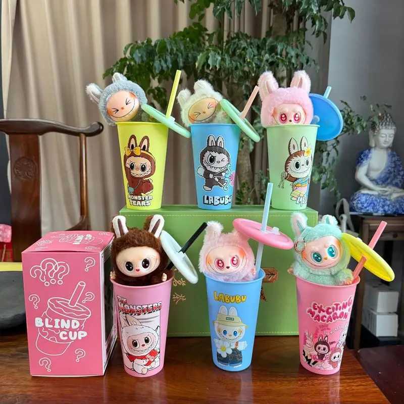 Labubu Glue Doll Blind Box Macaron Cup Ornament Surprise Toy Gift for Kids and Collectors Action Figure Collection Z250620