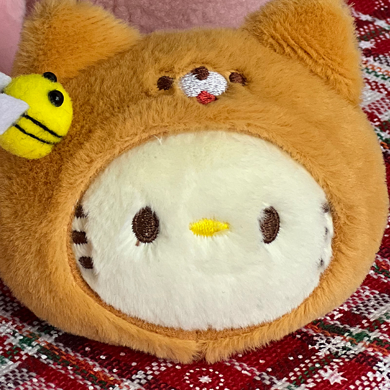 Whimsical Kitty Face Keyring Kuromi Trinket Handmade Plushie Doll Pendants Ornament Perfect for Personalized Gifts Toys for Ages 2-4 Wholesale