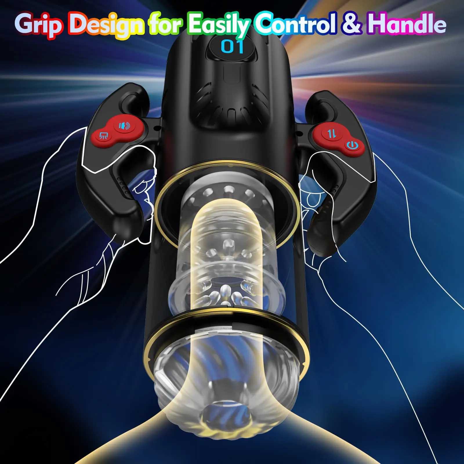 Automatic Thrusting Rotating Male Masturbators with Gamepad Powerful Sucking Masturbation Cup Pocket Pussy Sex Toys for Men 8+ W250621
