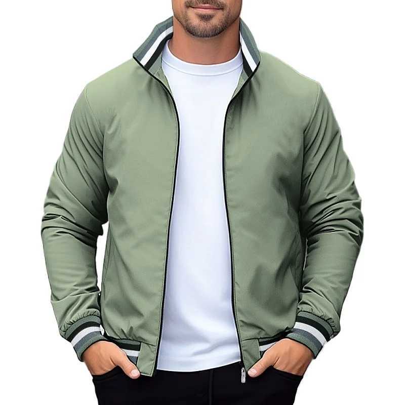 Mens Sweatwear Solid Color Jacket Blazer with Pockets Sports Standard Collar Coats Lightweight Waterproof Outdoor Tops Men Jacket XJ250621