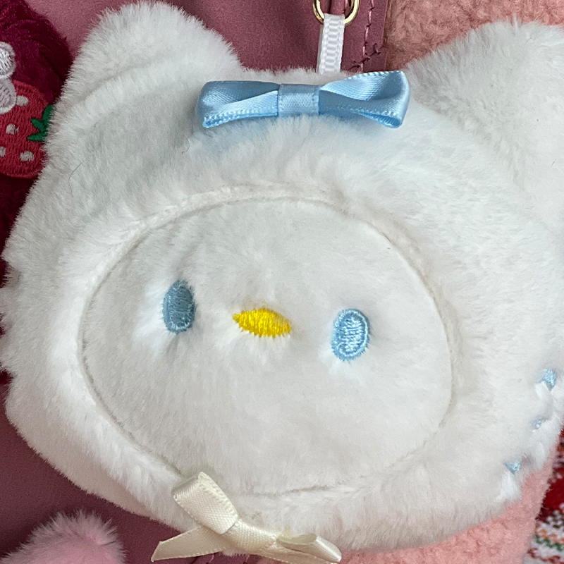 Whimsical Kitty Face Keyring Kuromi Trinket Handmade Plushie Doll Pendants Ornament Perfect for Personalized Gifts Toys for Ages 2-4 Wholesale