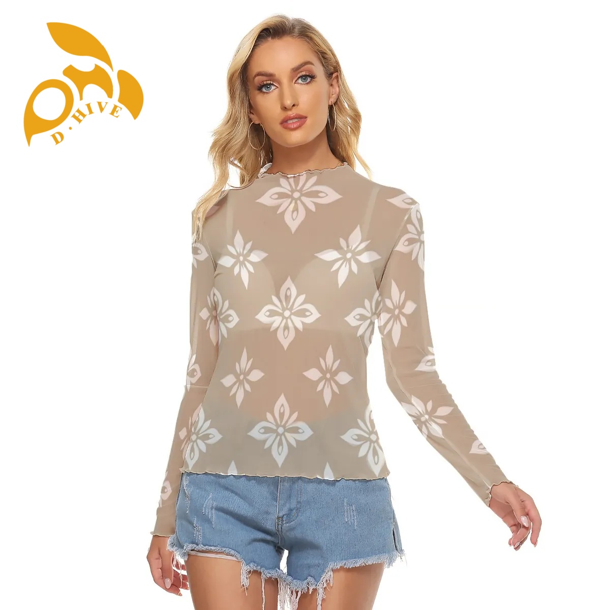 Free ship, DIY fashion designion customized Customized All-Over Print Women's Mesh T-shirt for woman new cool sexy high quality