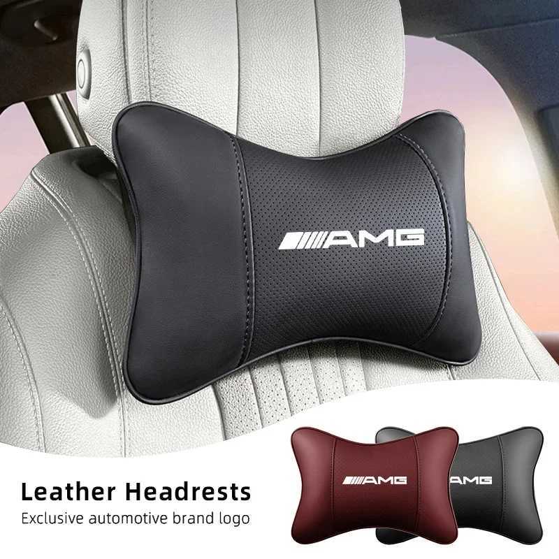 Car Leather Seat Headrest Neck Pillow Head Cushioning Accessories For Mercedes Benz AMG GLE GLS CLS GLC CLA GLA GLK ML C197 R231 R250621