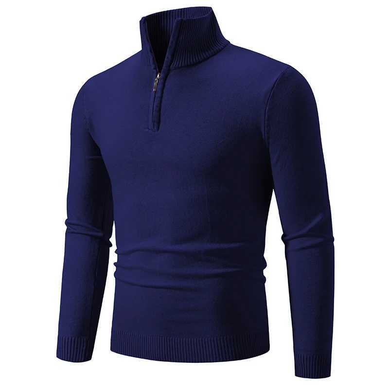 New Mens Sweater Half Zipper Pullovers Winter Warm Stand Collar Turtleneck Cotton Knitted Sweater Men Solid Color Sweatwear Z250621