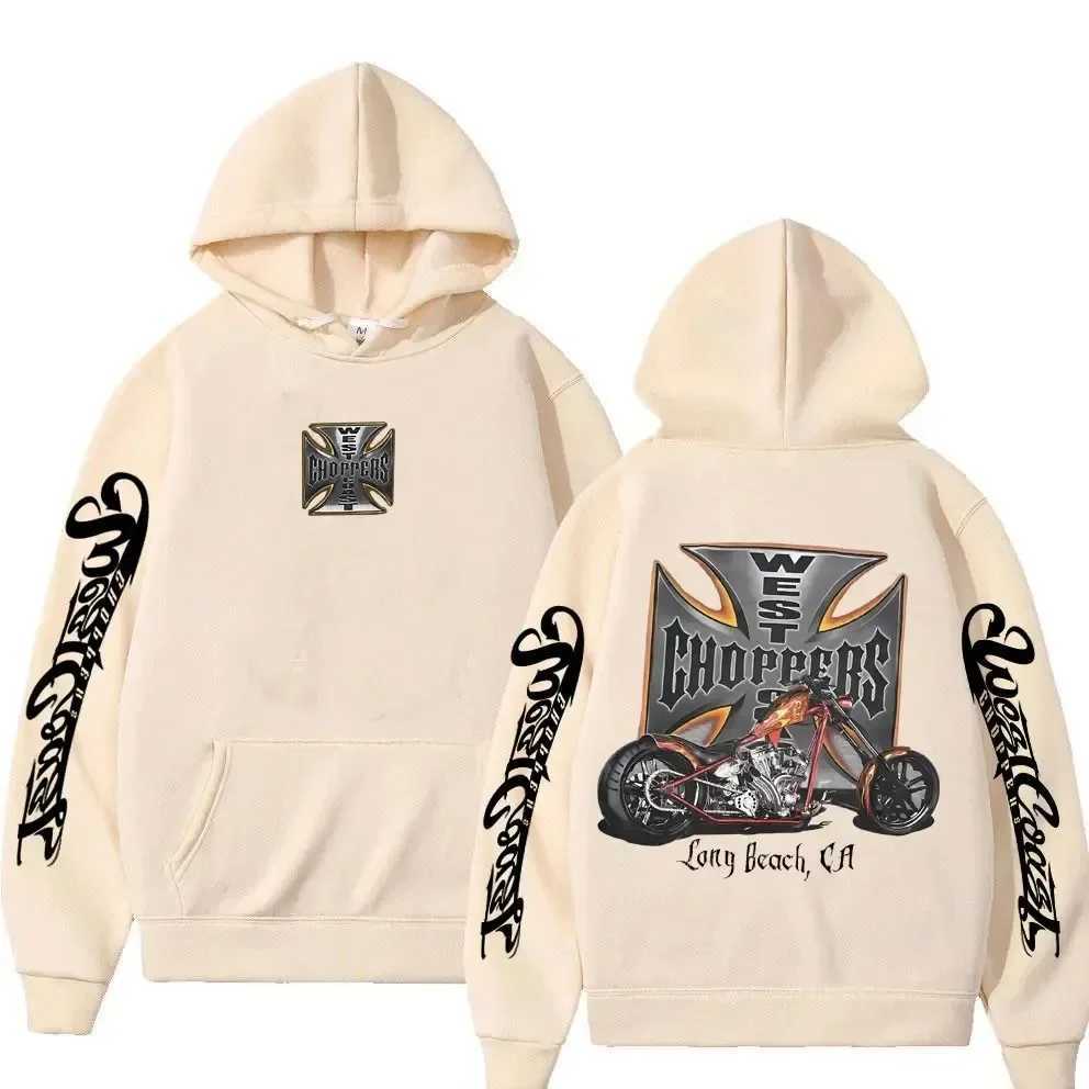 West Chopper Graphic Hoodie for Men Vintage Streetwear Men Women Long SLeeve Oversized Sweatshirt Mens Gothic HoodiesXJ250621