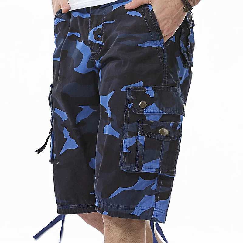 2025 Summer Camouflage Loose Cargo Shorts Men Camo Summer Short Pants Homme Cargo Shorts Without Belt Drop Shipping ABZ307 W250621