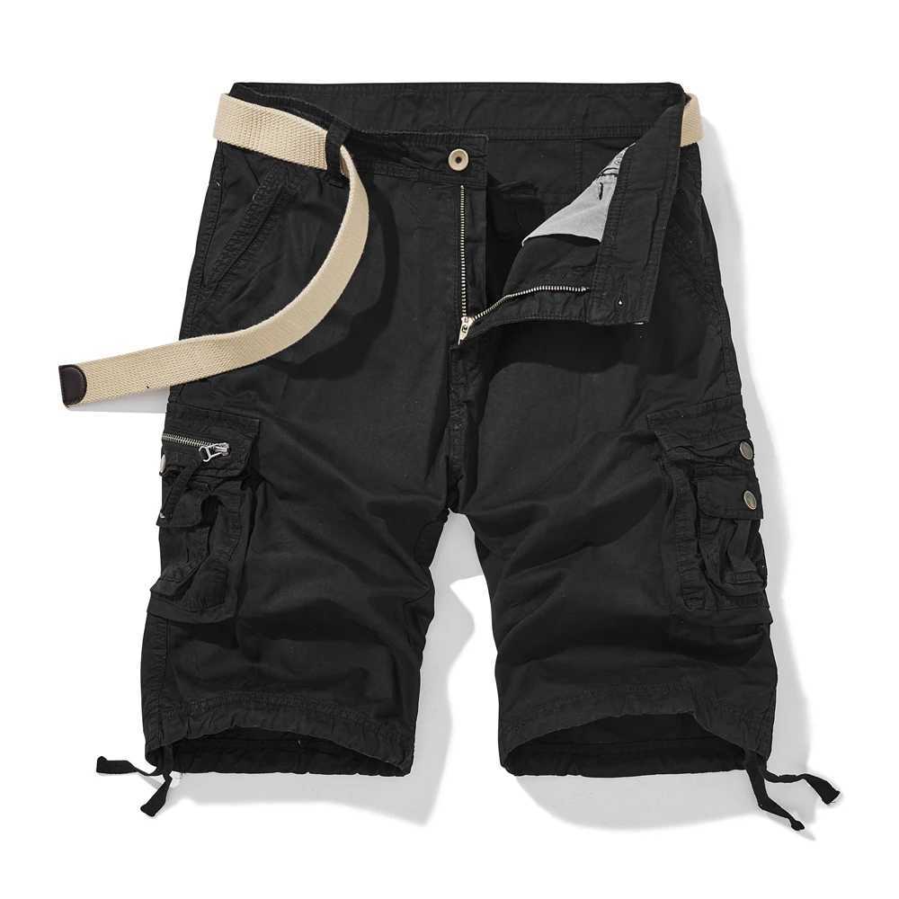 2023 Summer Men Cargo Cotton Shorts Men Clothing Casual Solid Breeche Bermuda Beach Jogger Multi Pocket Shorts Male Dropshipping W250621