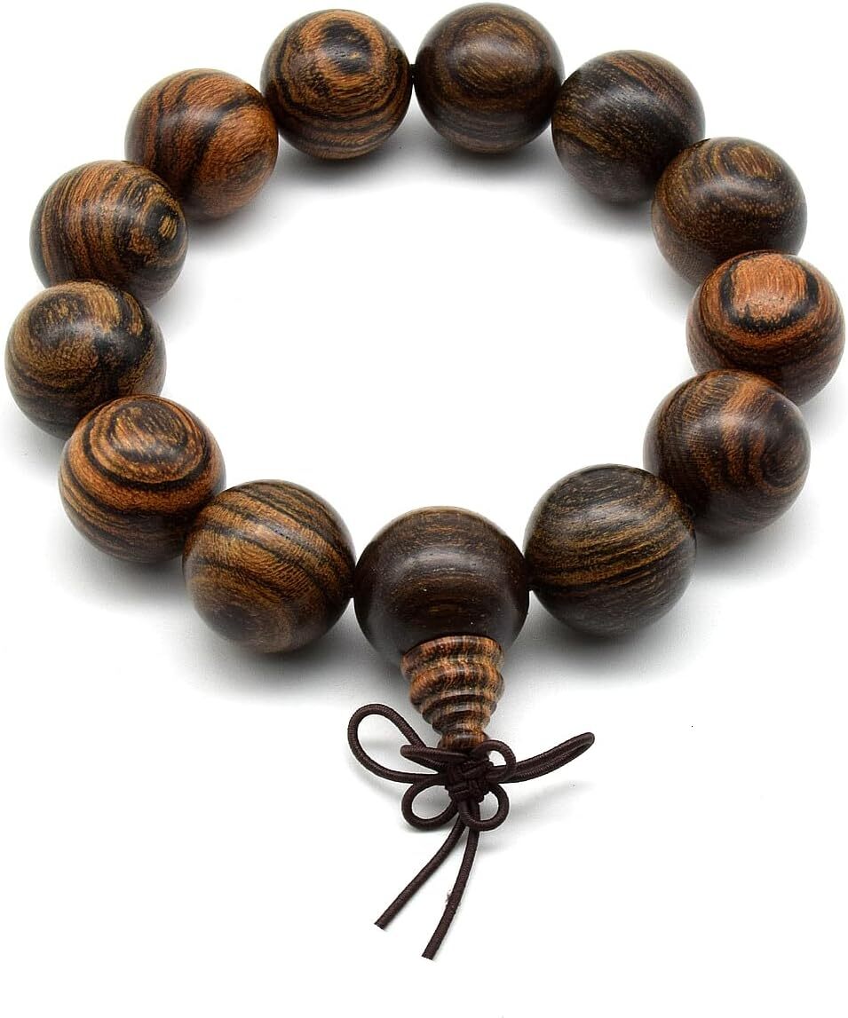 Luxury Zen Unisex Natural Tigerwood Sandalwood Beads Buddhist Consecration Buddhist Prayer Bracelet Link Wrist Necklace Chain Beads