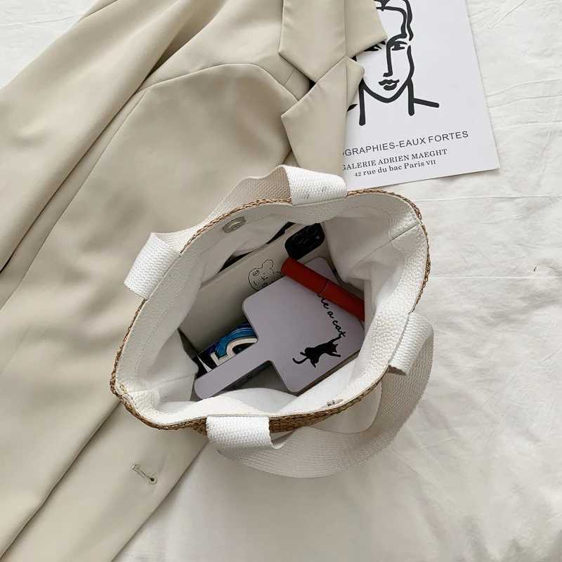 New Trendy Summer Beach Vacation Bags By The Seaside Retro Handbags Straw Woven Bags for Women XJ250620