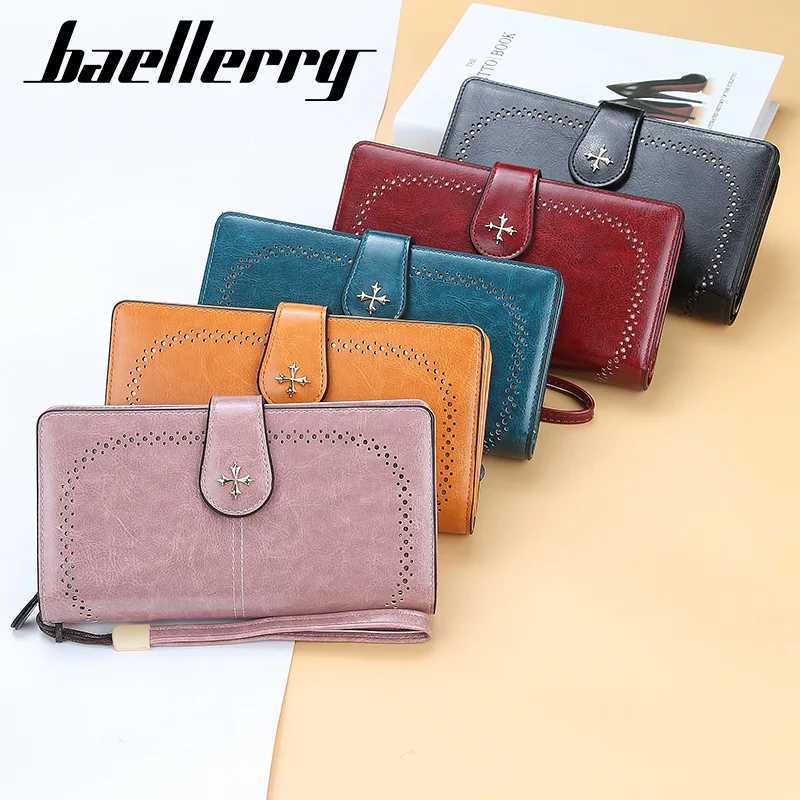 2022 Large Women Wallets Hollow Out Long Wallet Fashion Top Quality PU Leather Card Holder Female Purse Zipper Wallet For Women Z250621