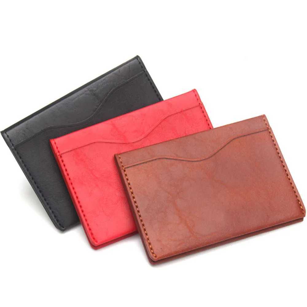 Thickened PU Leather Wallet 3 Cards Slot Credit ID Card Holder Purse Money Case for Men Women Fashion Bag Business Card Cover Z250621