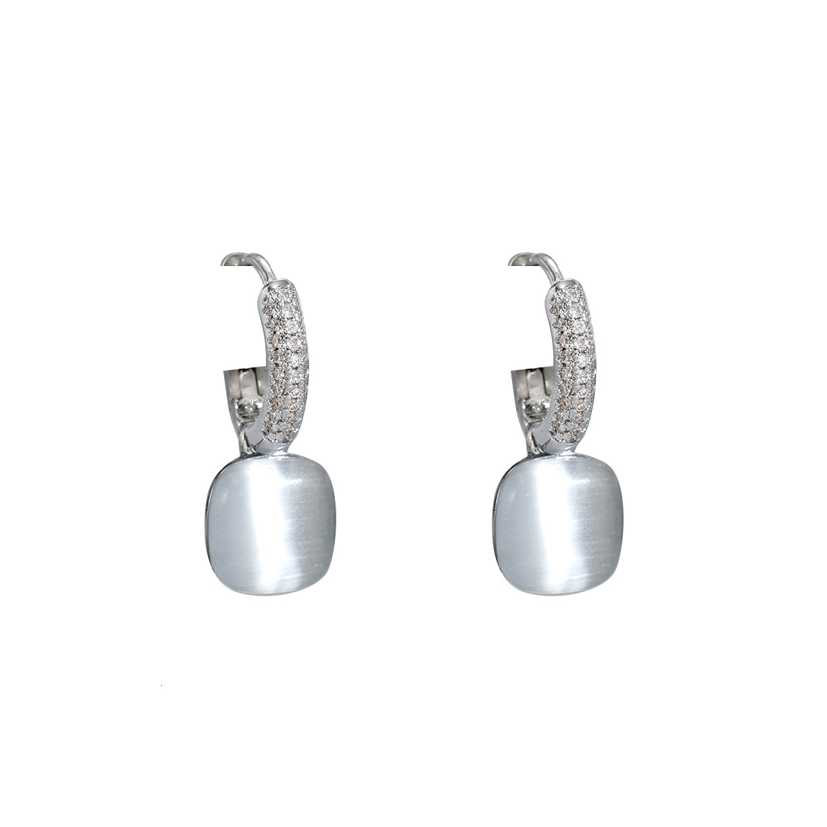 Sweet Little Style Women's Personality Brushed Glossy Design Inlaid Zircon Ear Bone Stud Versatile High-End Earrings For Women