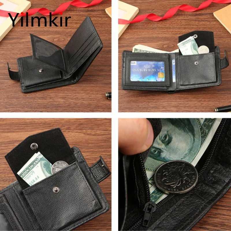 PU Leather Mens Short Wallet Multi Functional Zipper Mens Purse Business Short Multi Card Slot Moneybag Z250621