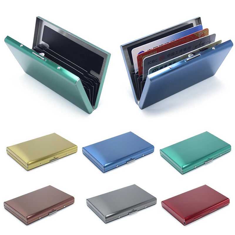 Classic Stainless Steel Holder Men Slim Anti Protect Travel ID Cardholder Women Wallet Metal Case Portable Carteras Z250621