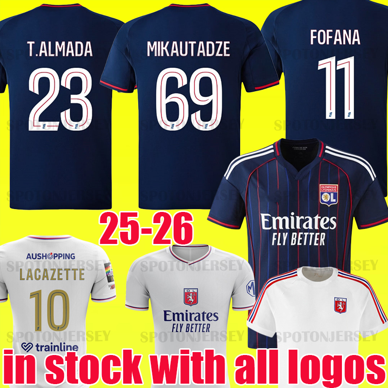lyon jersey 25 26 lyon 75th Maillot de foot FOFANA Soccer Jerseys NUAMAH OL T.ALMADA TOLISSO football shirts MIKAUTADZE maillot ol Maillot Lyon kids kits lyon tops