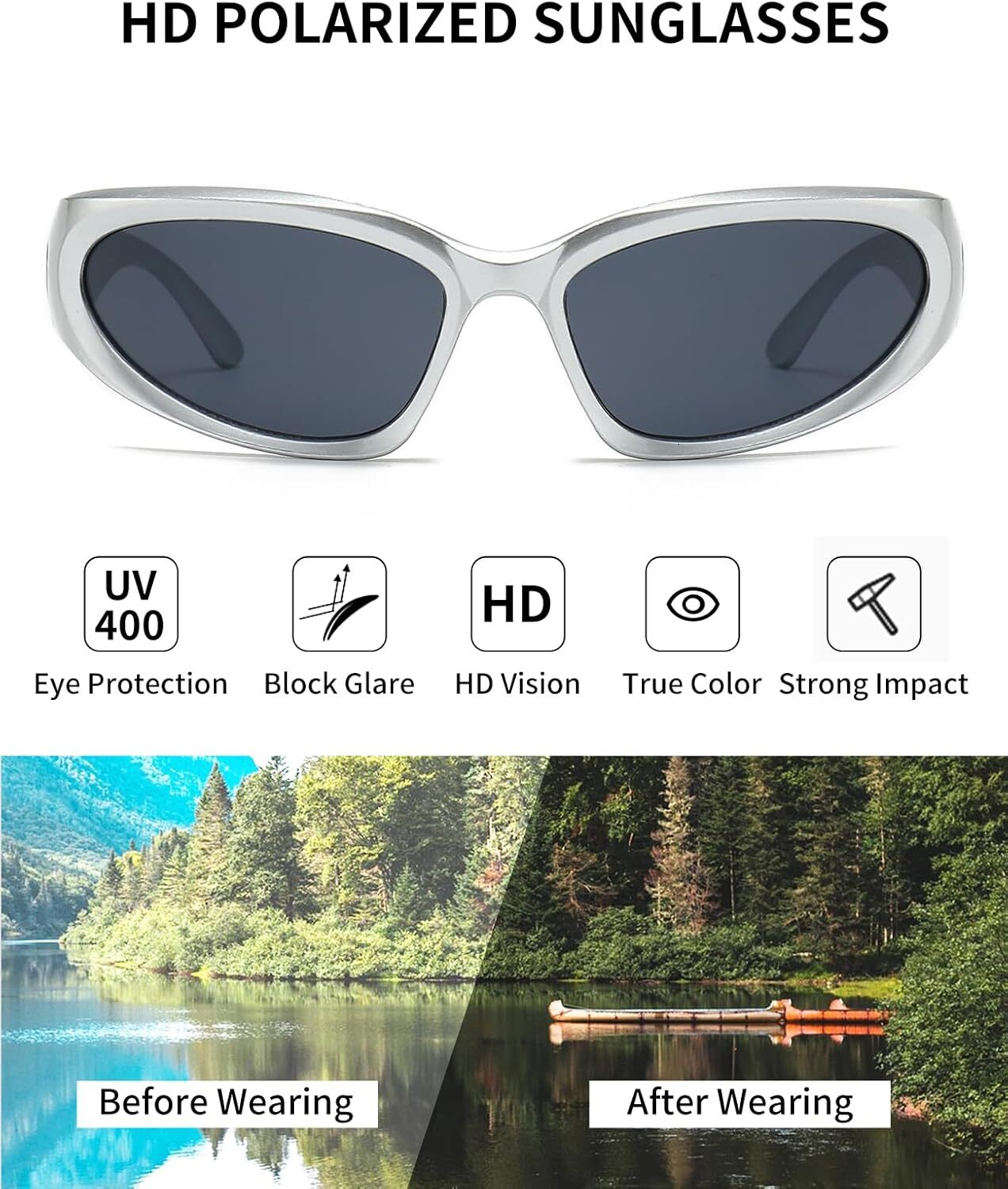 Designer sunglasses Y2K 3Pack Polarized sunglasses Wrap Around Mens Womens sunglasses Fashion Sport Shades Sun Glasses