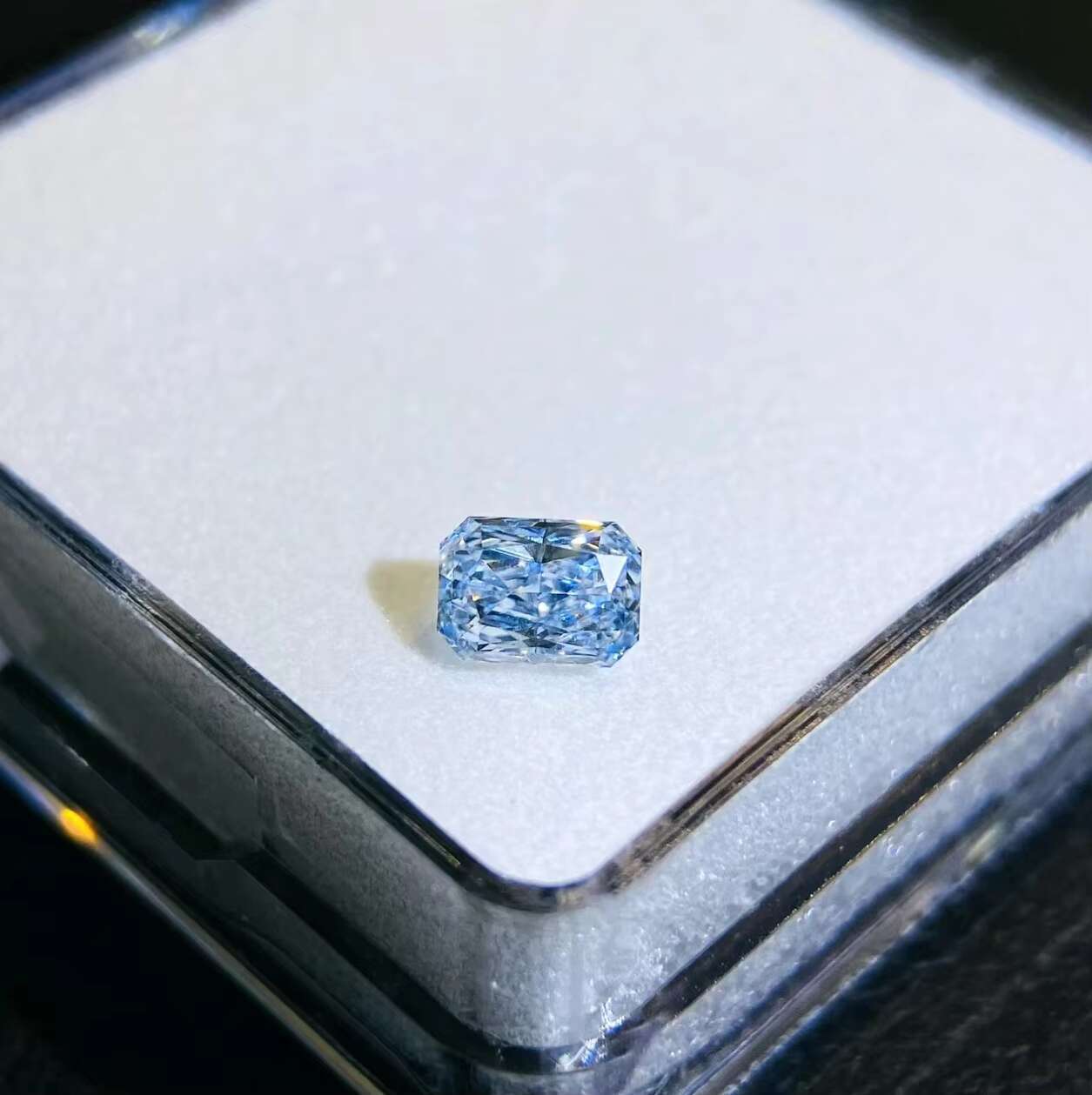 Blue Radiant Cut 0.5carat- 2.5carat Lab Grown Diamond HPHT CVD Diamond Fancy Blue Color VVS VS 3EX LooseDiamond IGI GIA