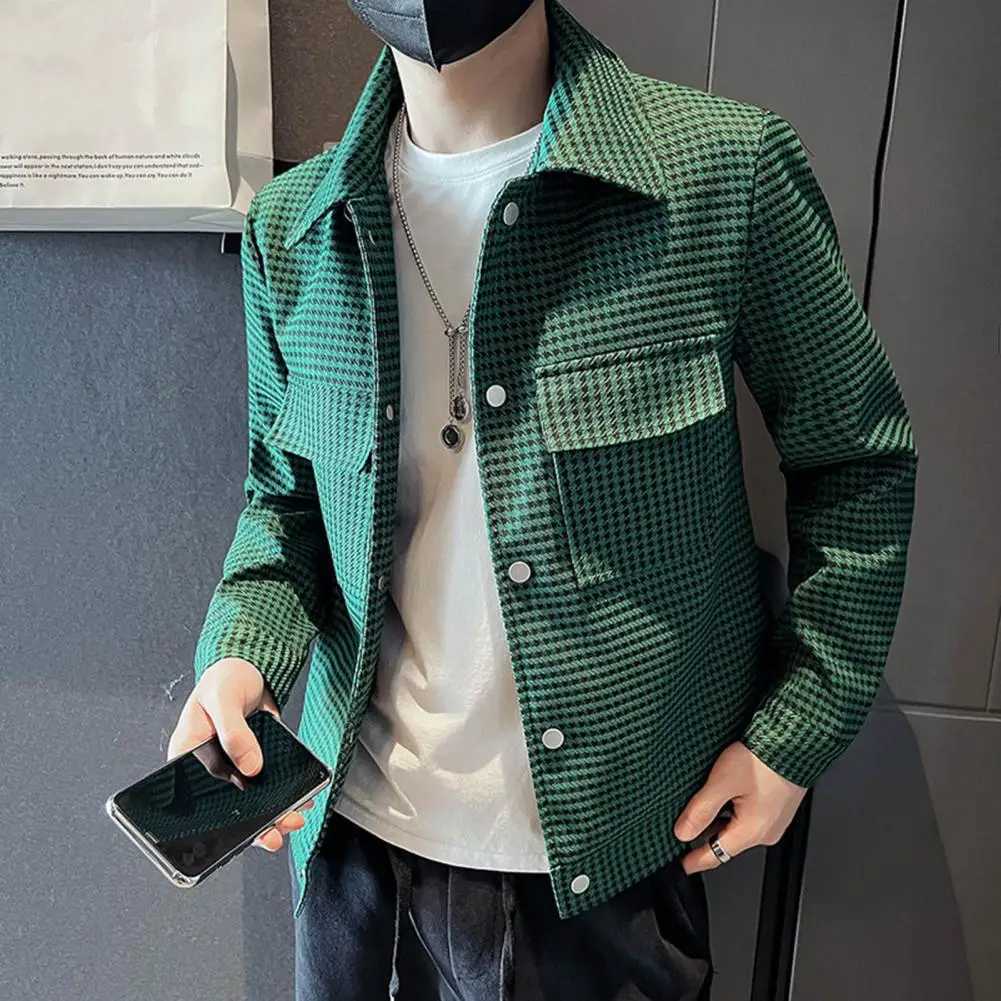 Casual Jacket Slim Fit Jacket Fashionable Mens Slim Fit Spring Autumn Jacket with Lapel Collar Streetwear Coat for A Stylish XJ250621