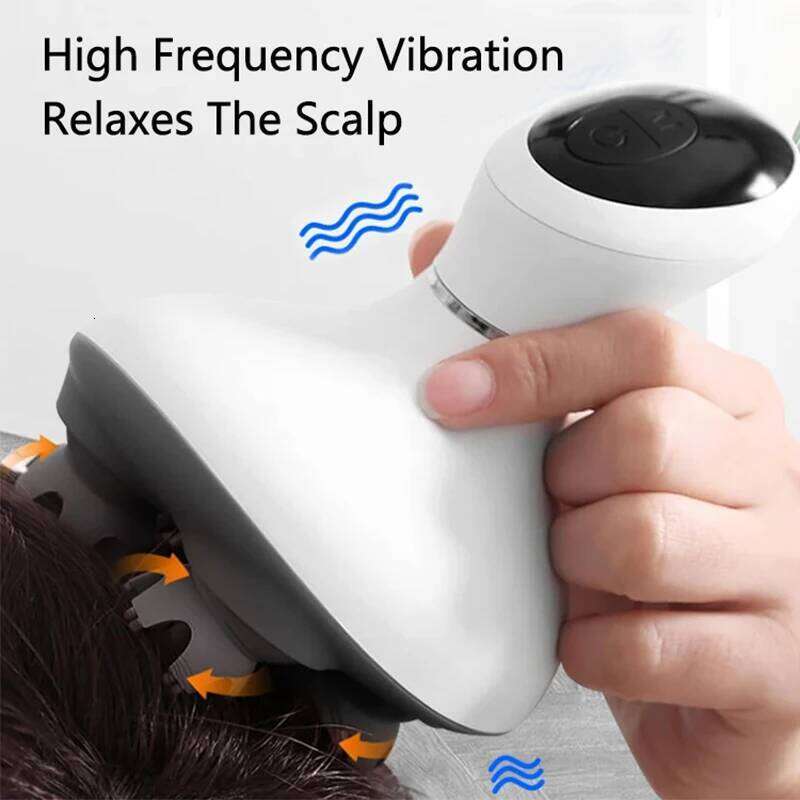 Electric Cordless Scalp Head Scratcher Massager Handheld Portable 360 Hair Growth Deep Clean And Stress Relax