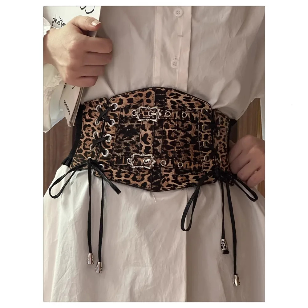 Leopard Print Waistband for Women Fashion Retro High-end Slimming Waist Belt Decoration 250617