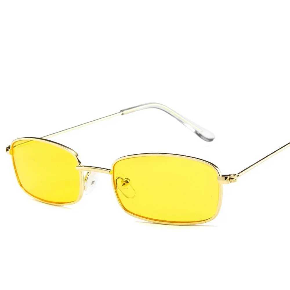 XaYbZc Unisex Small Retro Shades Rectangle Sunglasses Men Metal Frame Eyewear Outdoor Clear Lens Sun Glasses For Women W250621