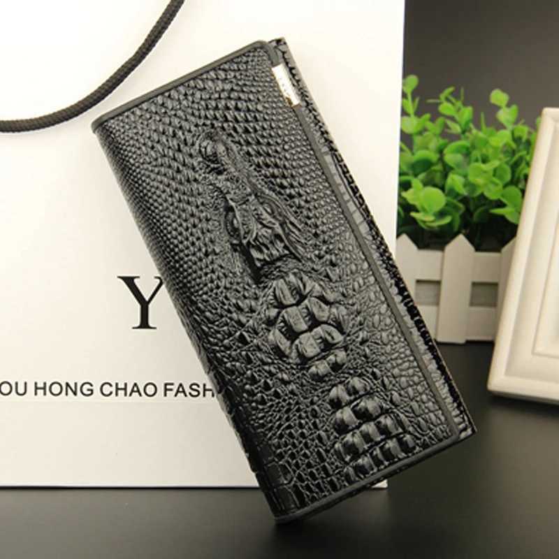 Women PU Leather Handbag Crocodile Pattern Long Wallet Large Capacity Clutch Phone Bag Coin Purse Card Holder for Party Z250621