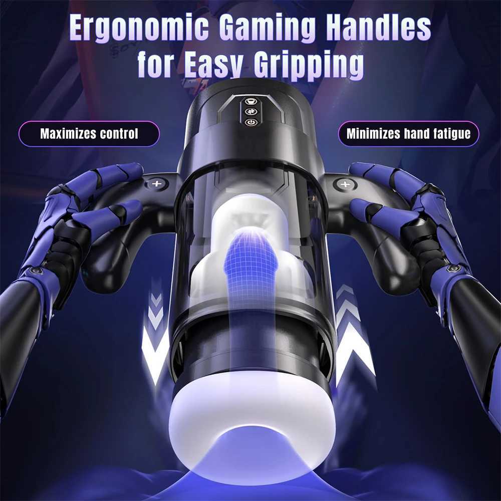 Male Masturbator Cup With 6 Thrusting 3 Sucking And 9 Vibration Modes With Heating Pronunciation Gamepad Sex Toys for Men W250621