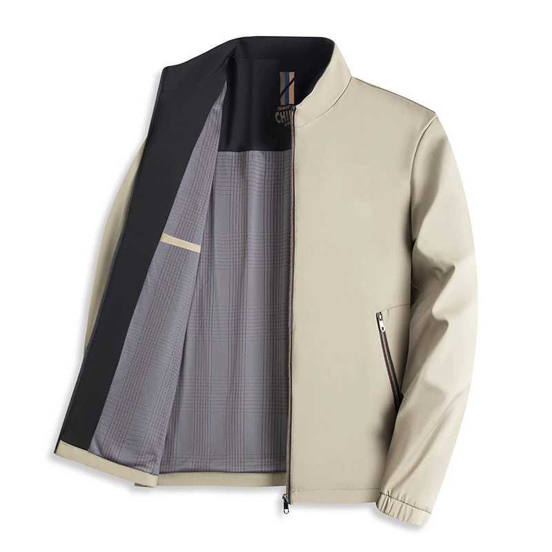 Business Casual Jackets for Men Stand Collar Solid Color Jacket Autumn Korean Work Wear Mens Windbreaker Jacket Winter Coats Men XJ250621