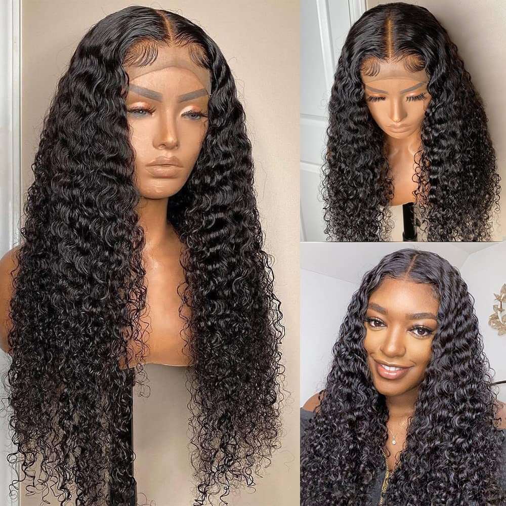 New Women's Fashion Small Long Curly Hair Black Wig Cap
