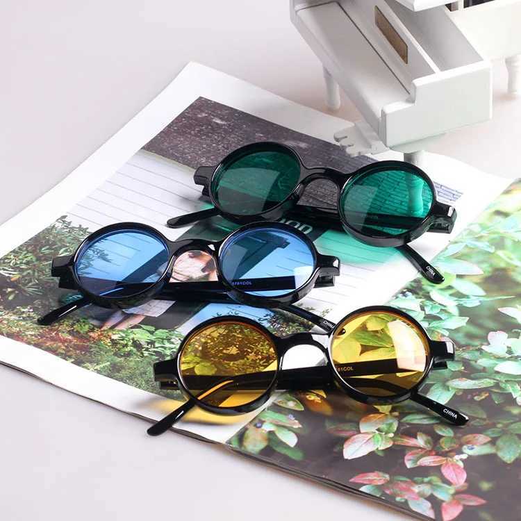 Colorful steampunk round sunglasses for women and men 2021 yellow green blue orange red sun glasses retro oculos de sol feminino uv400 W250621