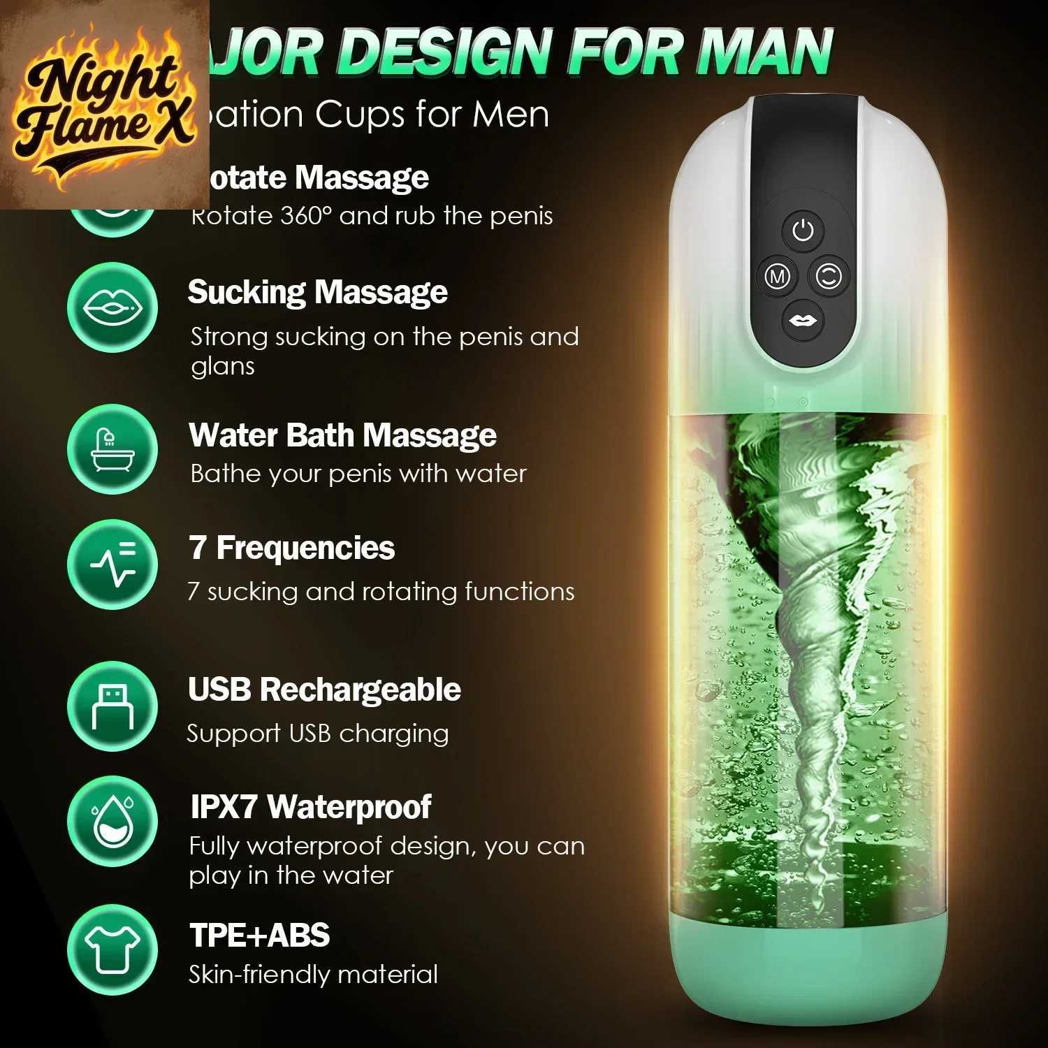 FAAKHESEKS 7 Rotating Sucking Water SPA Automatic Male Masturbator Real Pussy Adult Masturbation Sex Toys For Men Blowjob Machine W250621