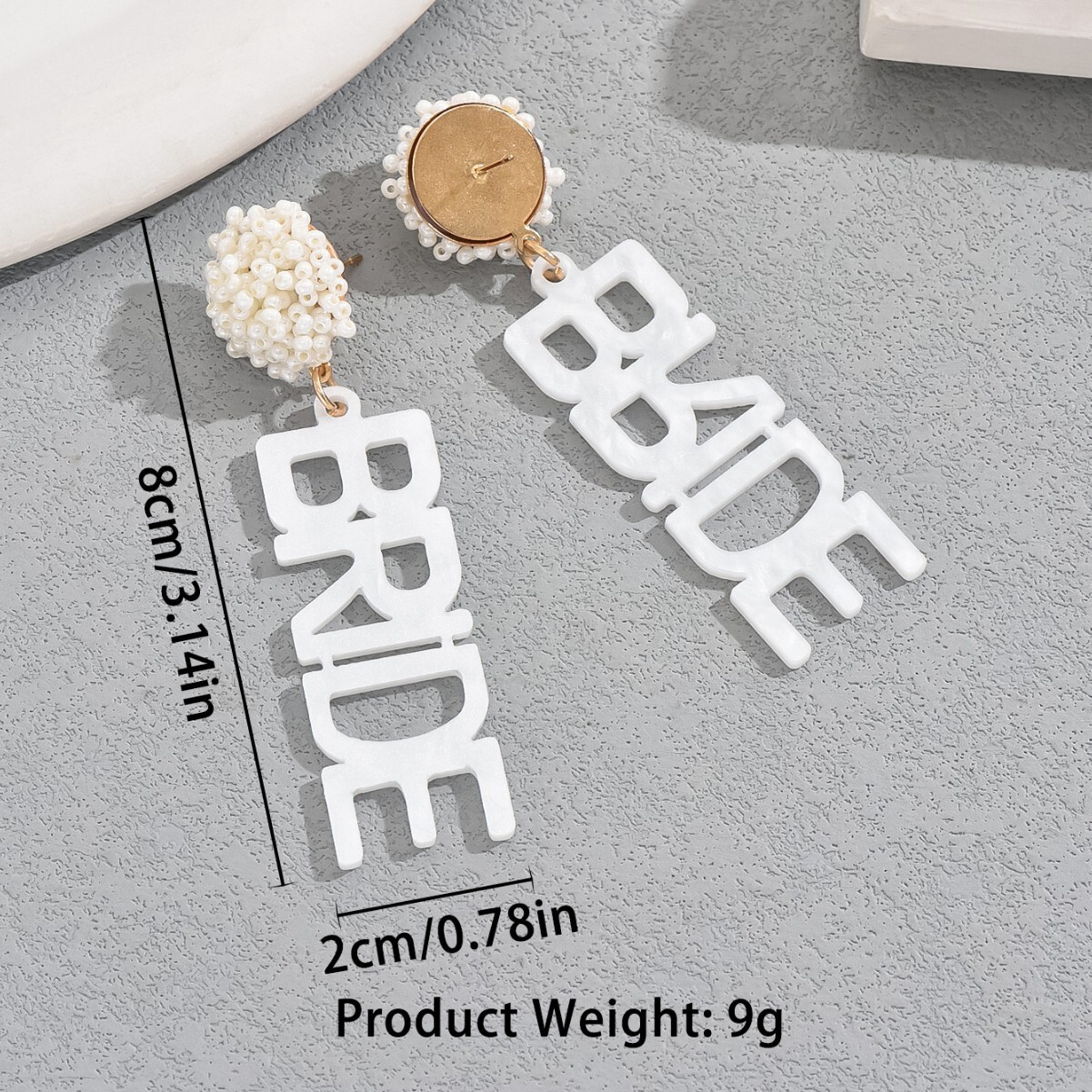 Minimalist Women's Personality Acrylic English Letter Design Versatile Stud Earrings For Women Unique Ear Jewelry